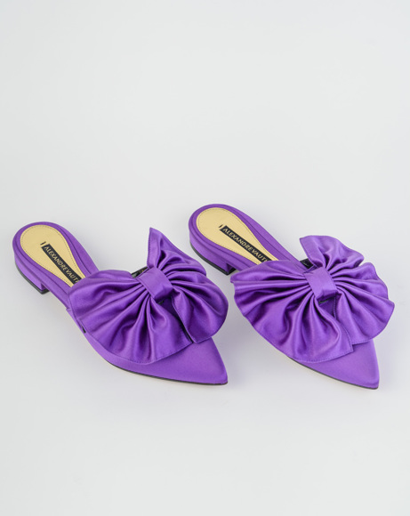 Picture of KATE MULE FLAT IN PURPLE SATIN