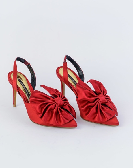 Picture of KATE SLINGBACK PUMPS IN RED SATIN