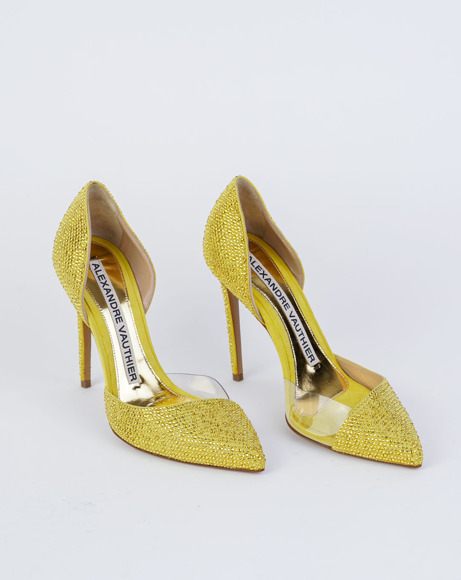 Picture of YELLOW ANGELINA SUEDE LEATHER PUMPS