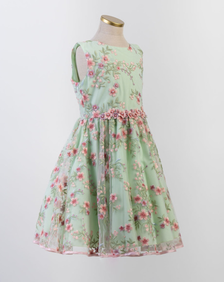 Picture of GREEN EMBROIDERED TULLE DRESS