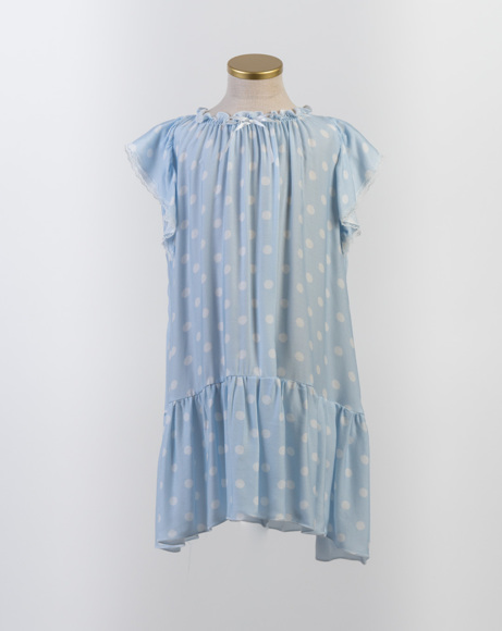 Picture of EVELYN CHILDREN'S NIGHTDRESS BLUE POLKA DOTS
