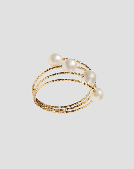 Picture of RING 4 TURNS GOLD 4 NATURAL PEARLS
