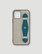 Picture of PEARL GREY & RIVIERA BLUE STRAP APPLE IPHONE 13 CASE