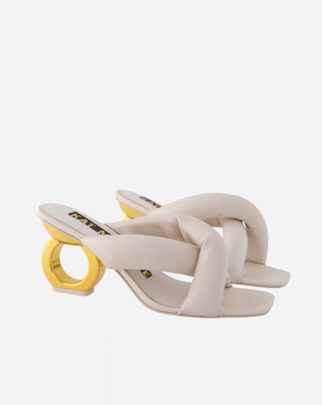 Picture of ITZEL CHAIN HEEL SANDALS WHITE