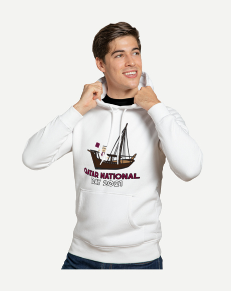 Picture of QATAR NATIONAL DAY HOODIE-WHITE