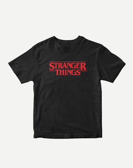 Picture of STRANGER THINGS BLACK T-SHIRT - RED WORDING